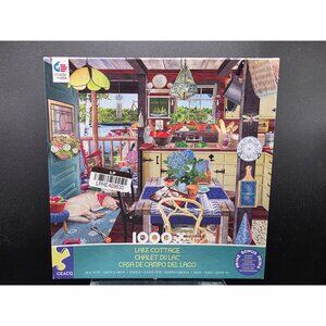 Ceaco 1000 Piece Lake Cottage Jigsaw Puzzle With Puzzle Poster